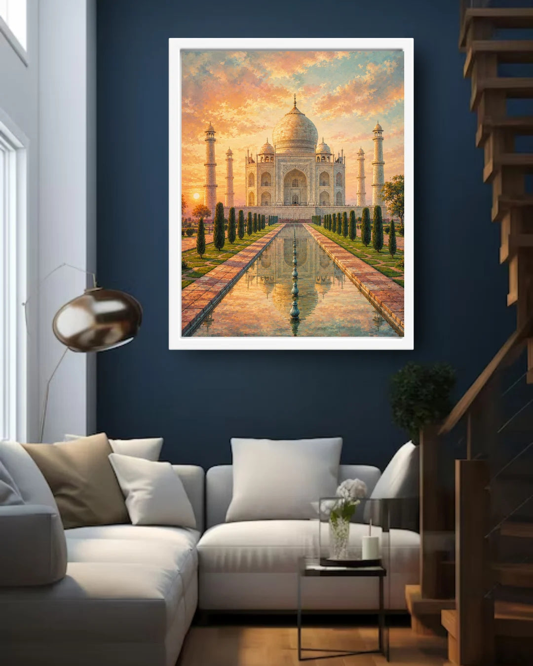 architectural landscape wall art featuring Taj Mahal