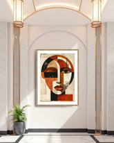 Figurative abstract face wall art for elegant hallway decor
