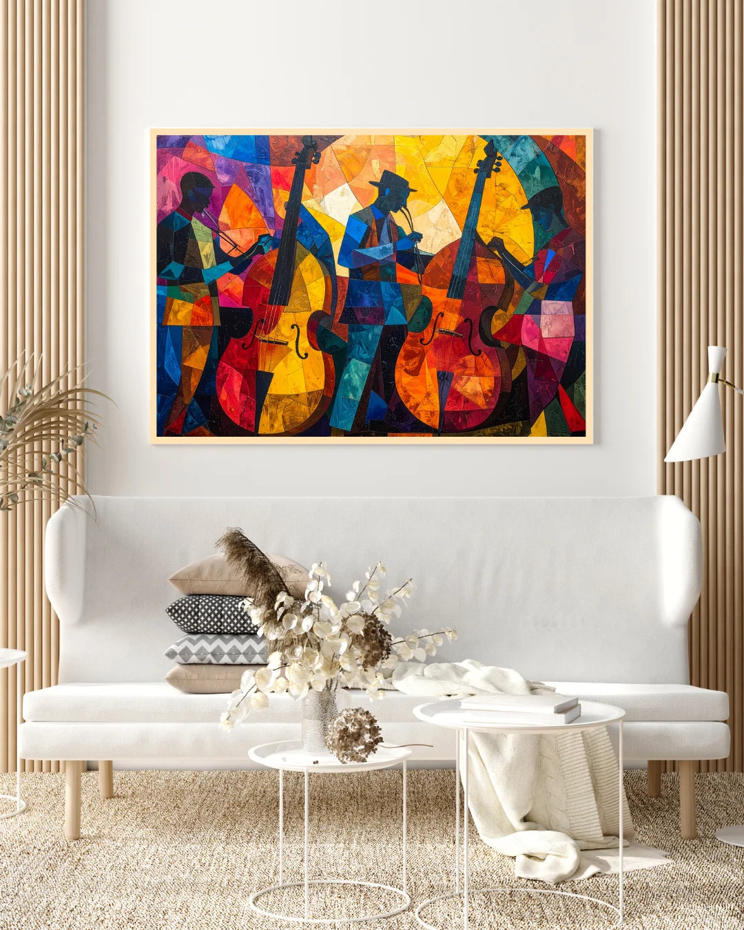 Vibrant abstract human figures wall art for contemporary living space
