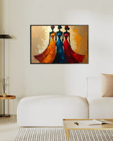 Traditional abstract women dance wall art painting for modern bedroom decor
