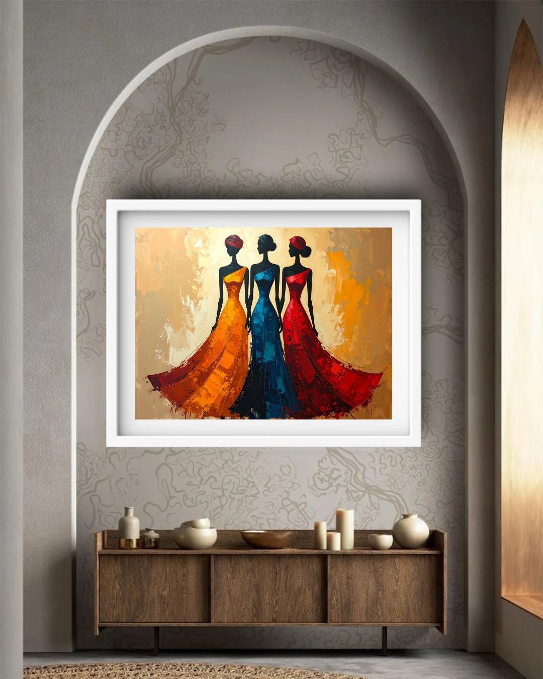 Traditional women dance wall art painting for luxury home decor
