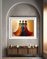 Traditional women dance wall art painting for luxury home decor
