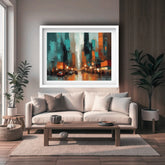Urban abstract wall art with bold colors for modern rooms