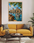 Venice canal wall art canvas in modern living room decor