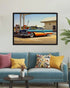 Vintage car wall art featuring a classic American automobile