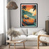 Vintage coastal drive sunset art print