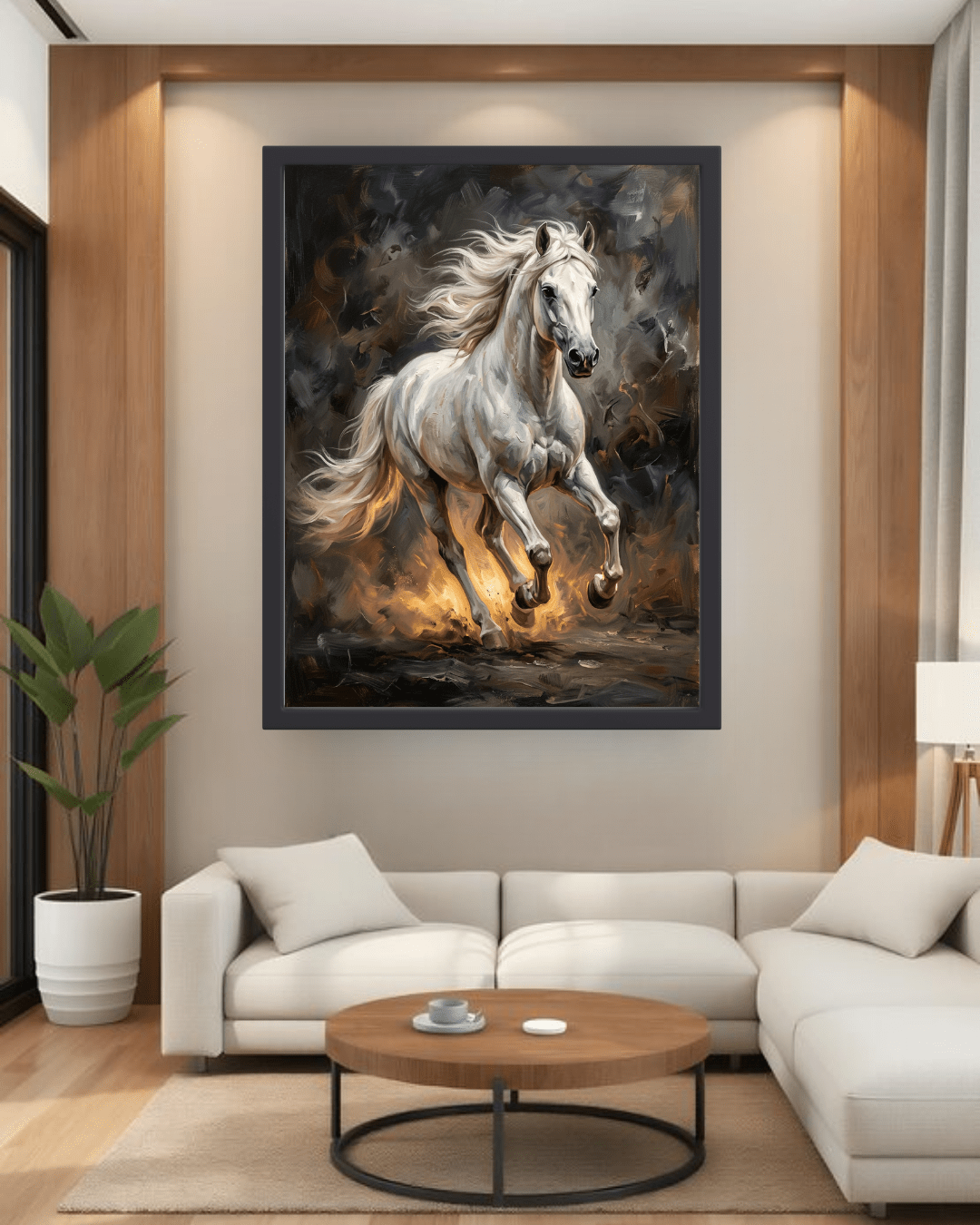 running horse wall art canvas elegant design
