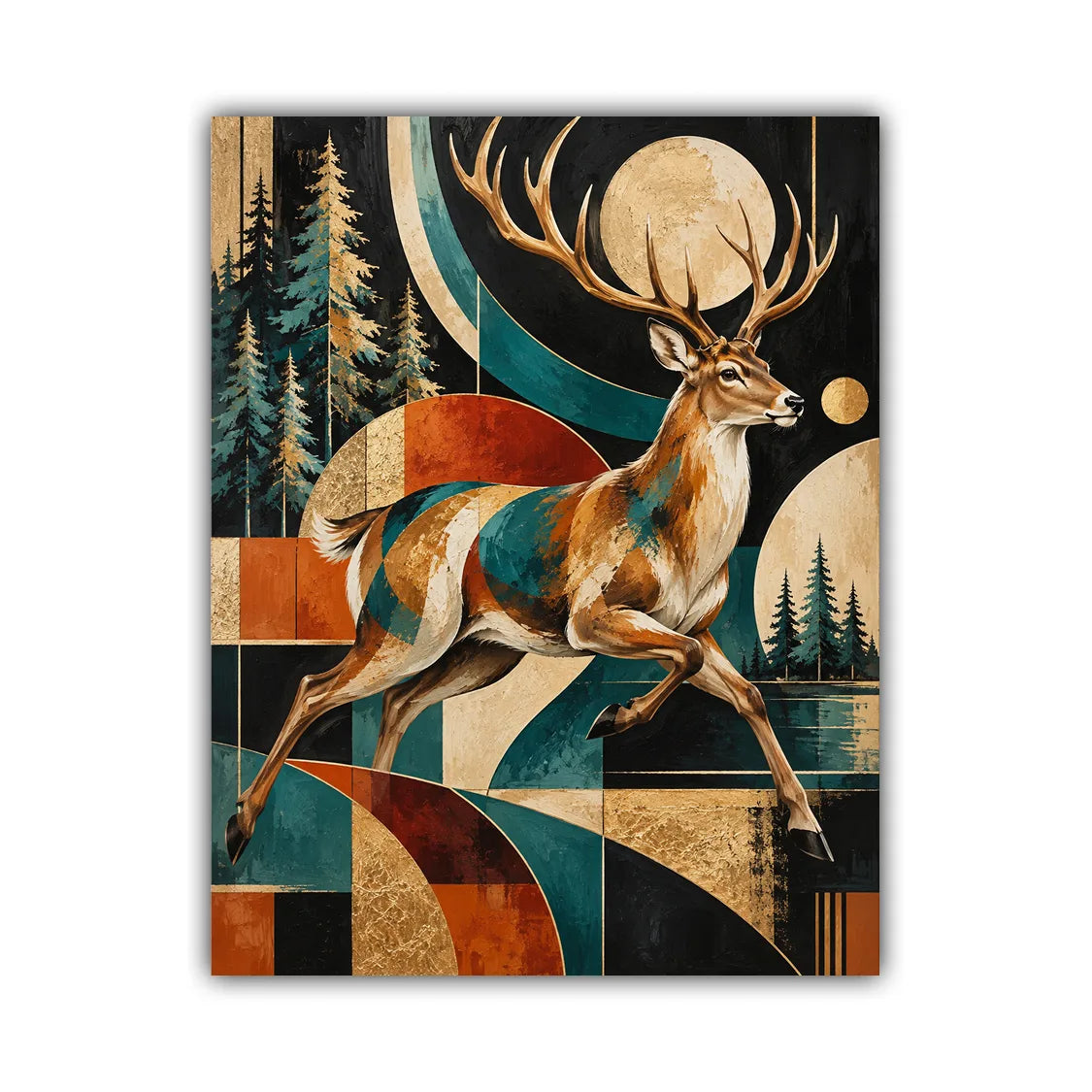 Majestic Deer Geometric – Wall Art Canvas