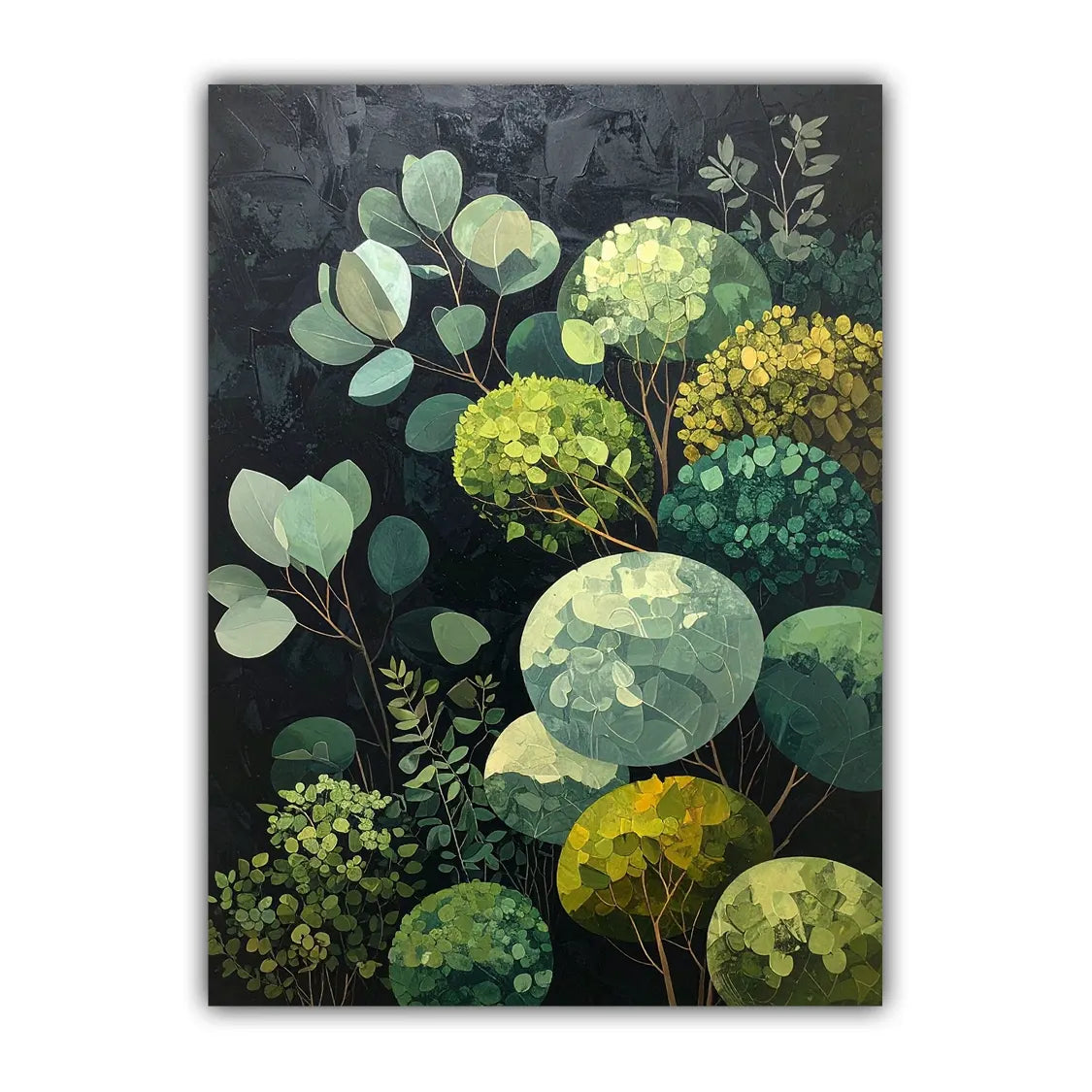 Abstract Green Botanical Leaves – Wall Art Canvas