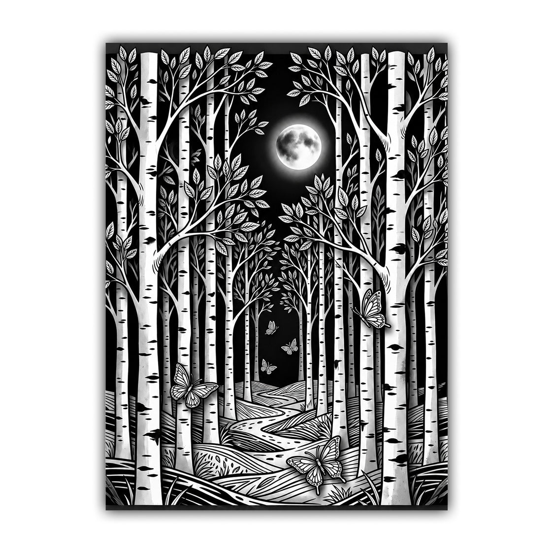 Mystic Moon Forest Art - Wall Art Canvas WallArtVibes