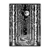 Mystic Moon Forest Art - Wall Art Canvas WallArtVibes
