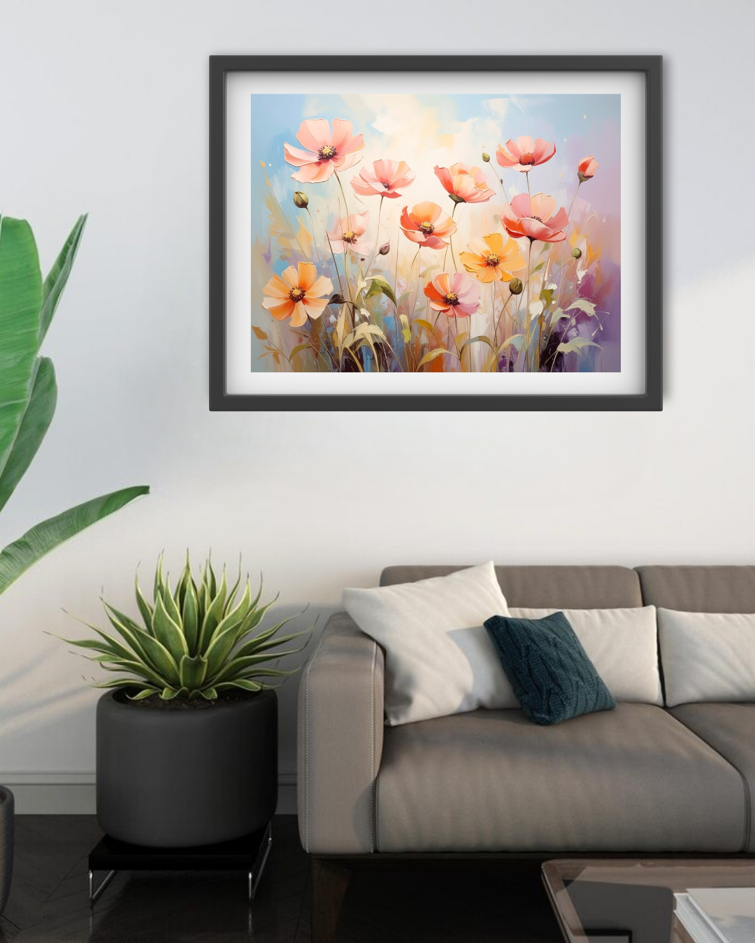 Wildflower Serenade: Pastel Blossoms - Wall Art Canvas