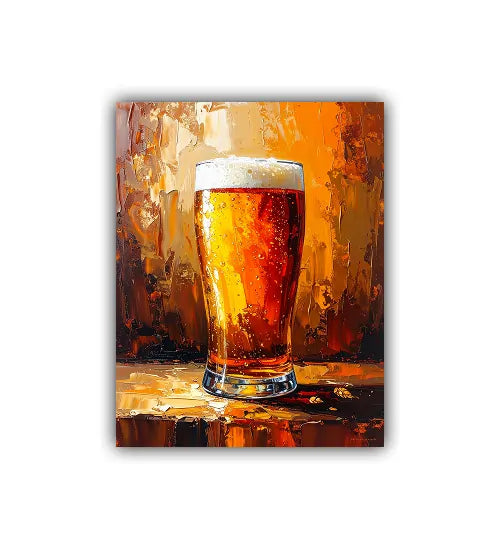 Abstract beverage canvas wall art with warm color tones
