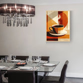 Abstract coffee wall art canvas painting for cafe and restaurant decor