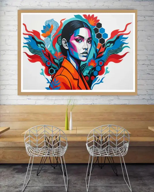 Geometric Abstract Woman Portrait – Wall Art Canvas