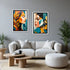 Abstract female wall art canvas set of two with modern portrait design