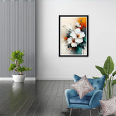 Abstract flower canvas wall art for modern living room decor
