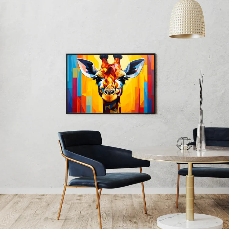 Abstract giraffe canvas painting for modern home and office wall decor
