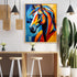 Abstract horse wall art canvas painting with colorful modern design for living room