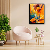 Abstract lemon drink canvas wall decor for modern living room
