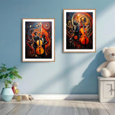 Abstract musician wall art canvas set of 2 modern music decor for living room