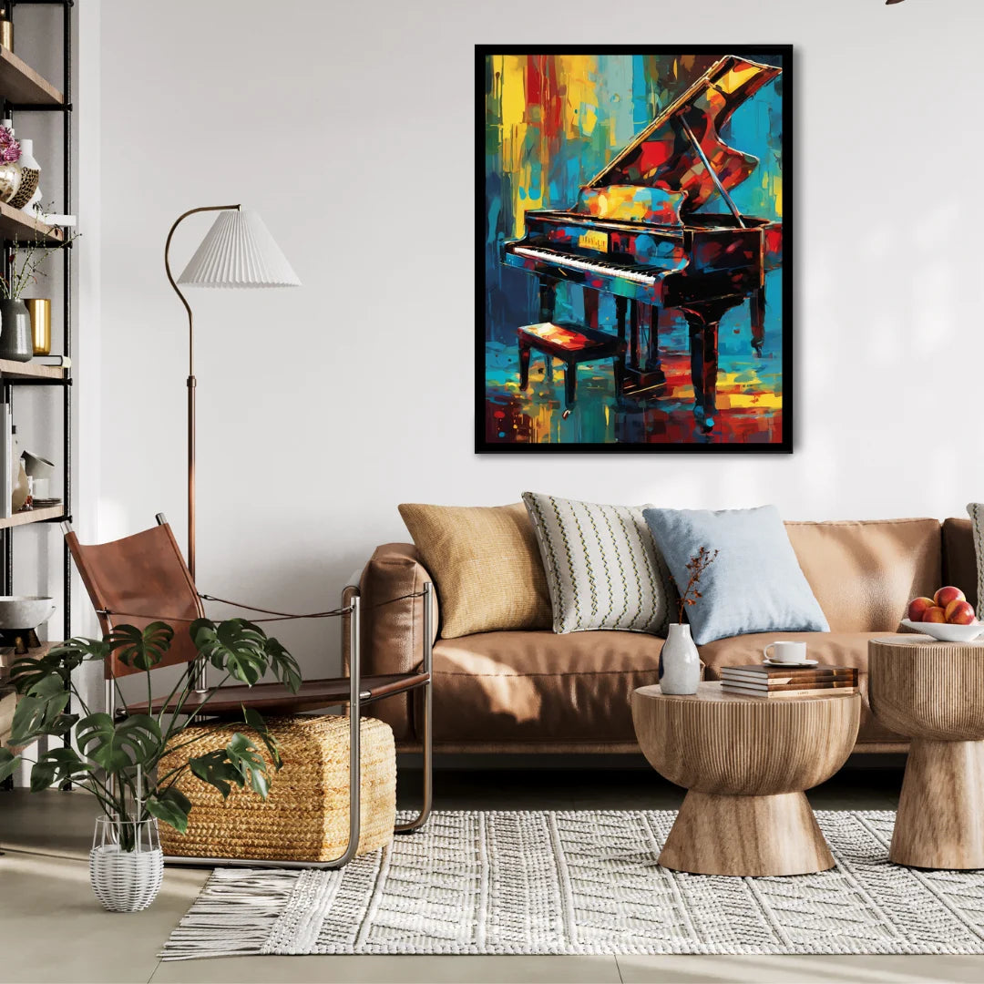 Abstract piano canvas wall art for modern living room decor