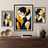Abstract portrait wall art canvas multi frame set with elegant face illustration