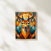 Abstract stag canvas painting modern wall art for home interior