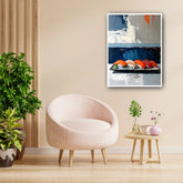 Abstract sushi wall art canvas painting for modern cafe and living room decor