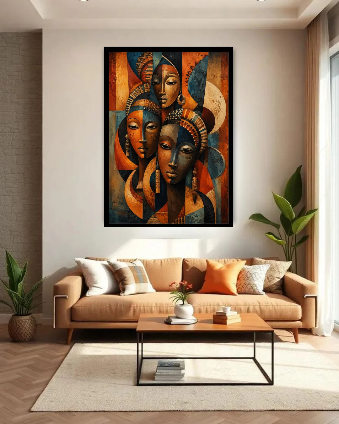 abstract human faces canvas art for home interior decor