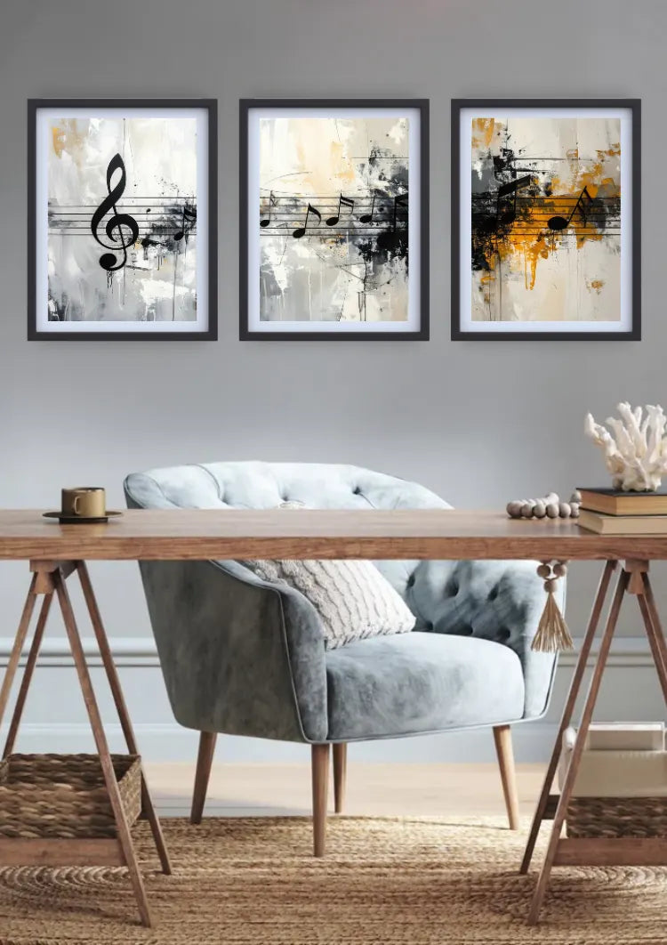A framed wall art print featuring a colorful graffiti-style illustration of a seated man with the text &