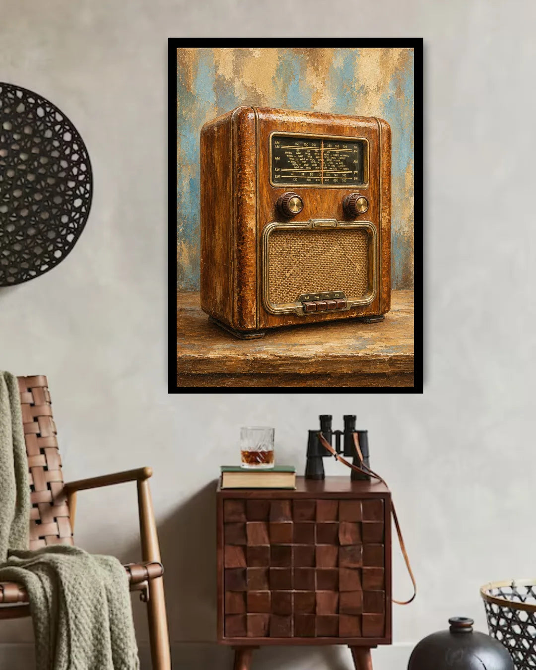 classic radio canvas art for home interior decor