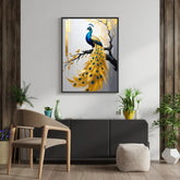 Artistic peacock wall art canvas painting for living room decoration