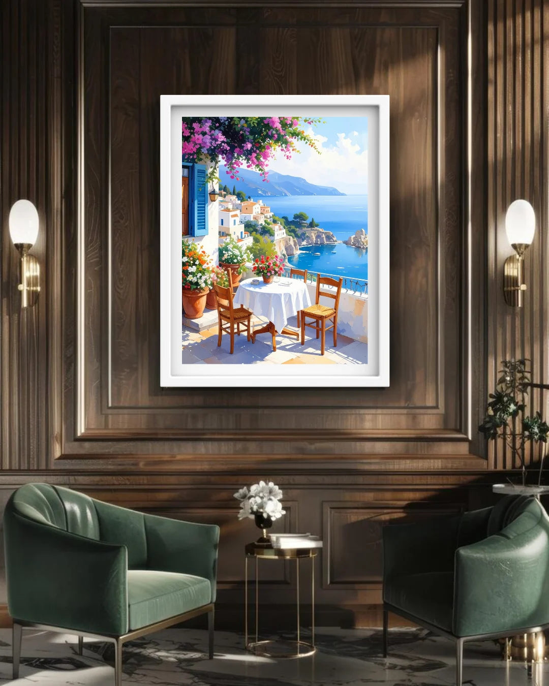 balcony sea view wall art canvas landscape painting