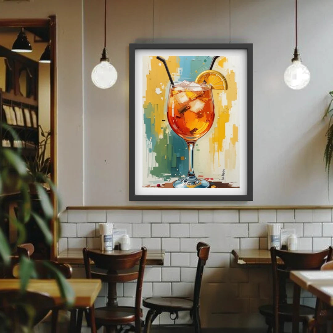 Bar wall decor cocktail canvas painting for stylish interiors