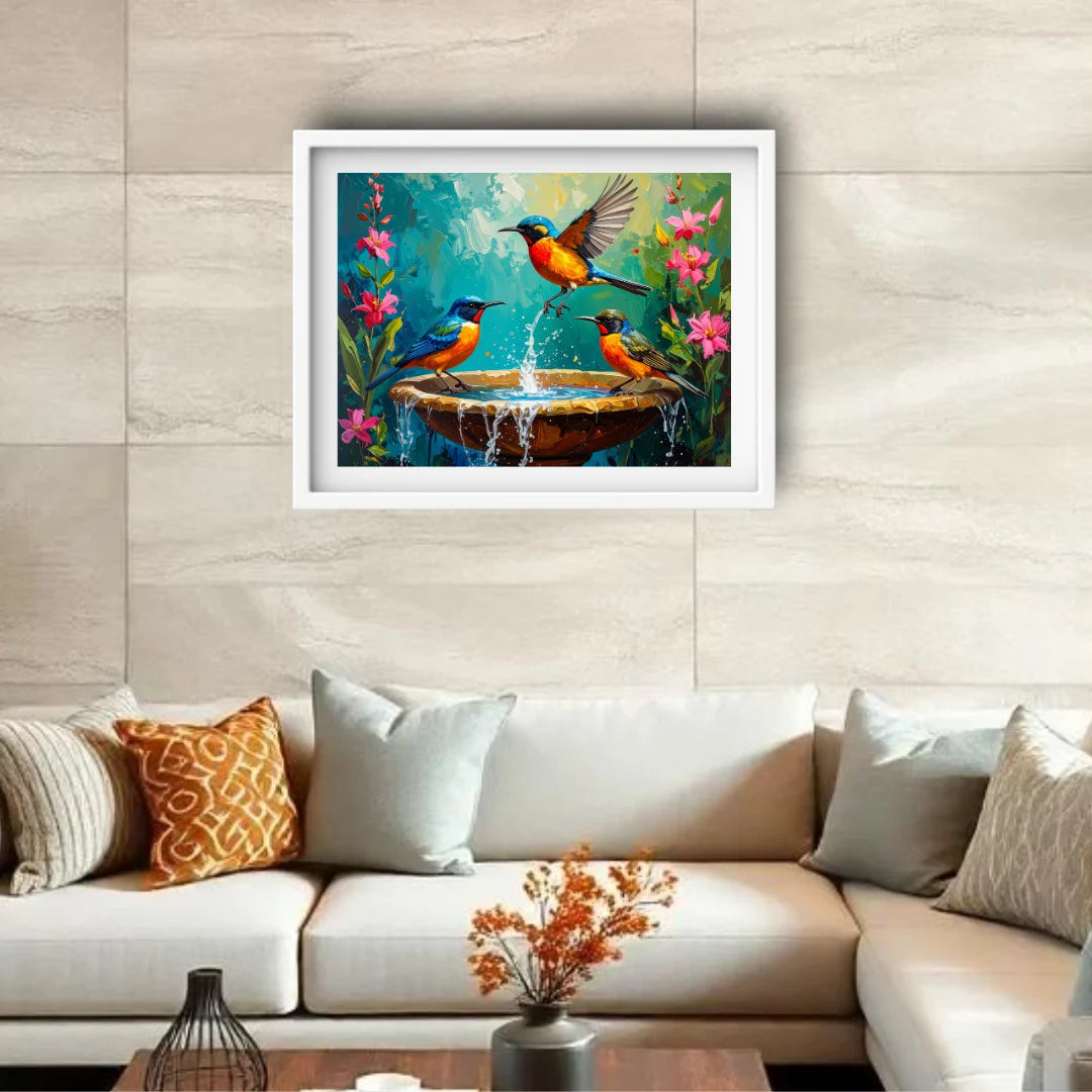Birds canvas wall decor for living room interior