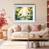 Birds canvas wall decor for modern living room interior