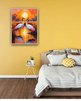 Birds wall art canvas painting for bedroom decor