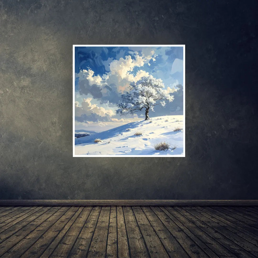 Blue cloud canvas wall art for modern and minimal interior decor