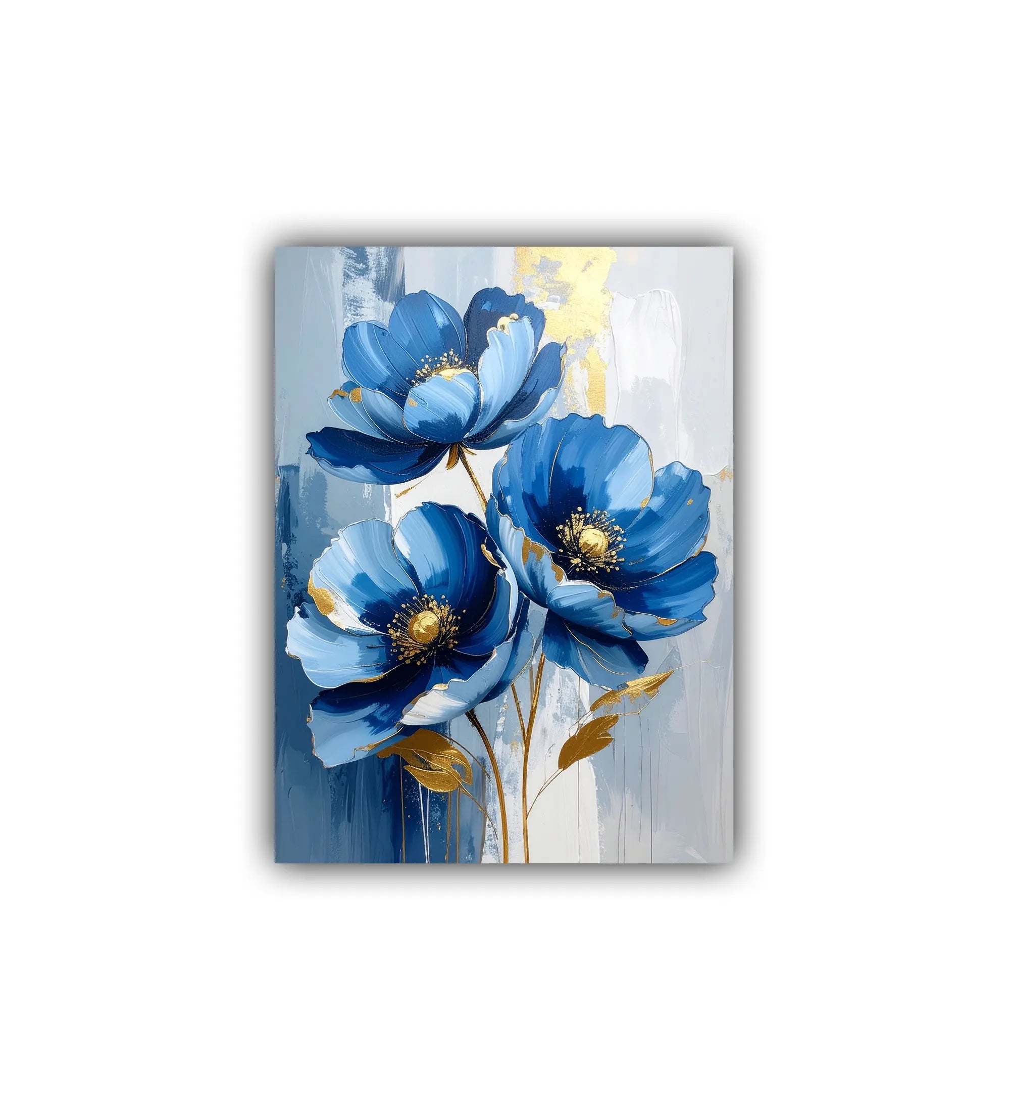 elegant blue flower wall art canvas modern painting