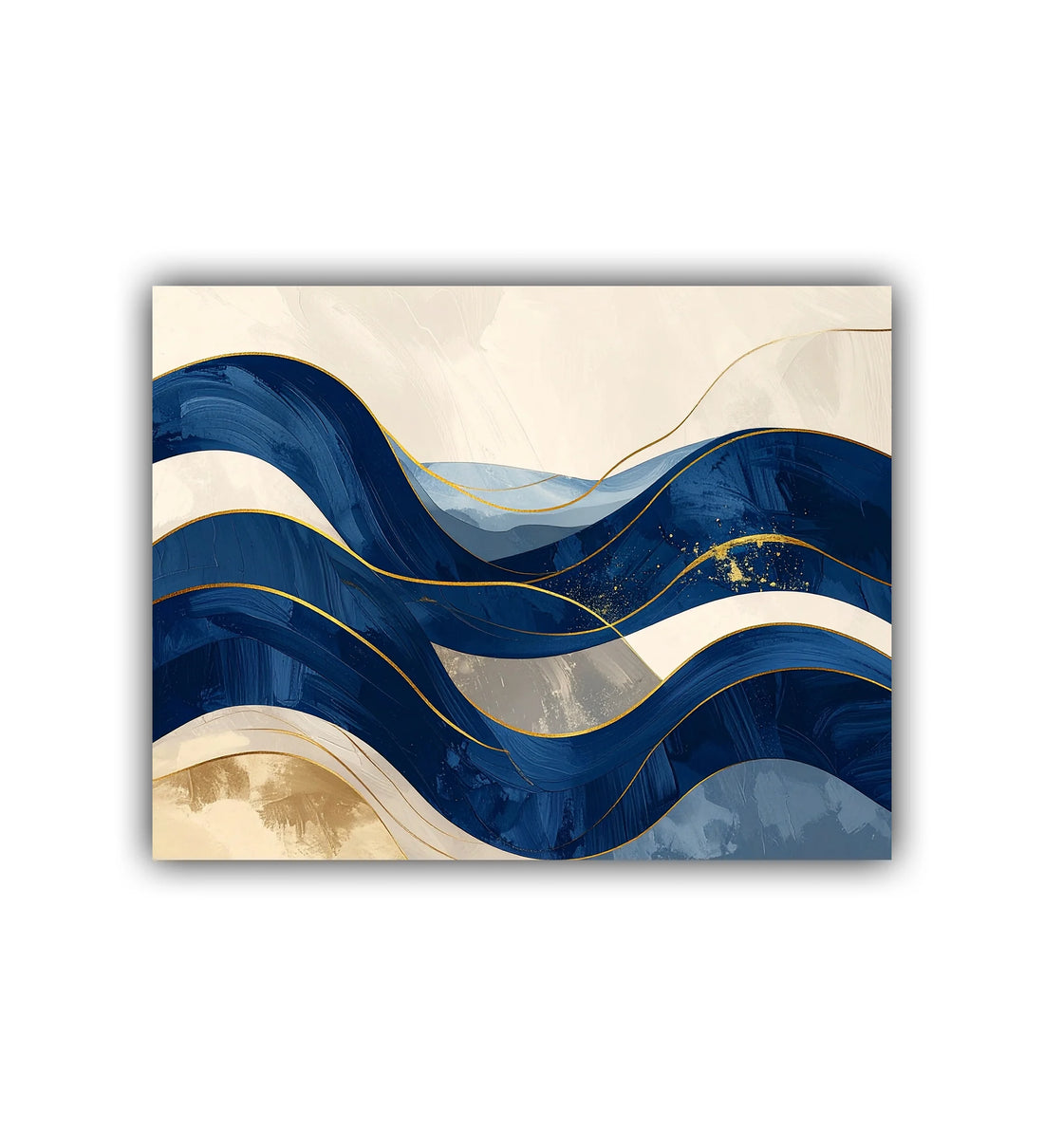 blue abstract wave wall art canvas modern painting