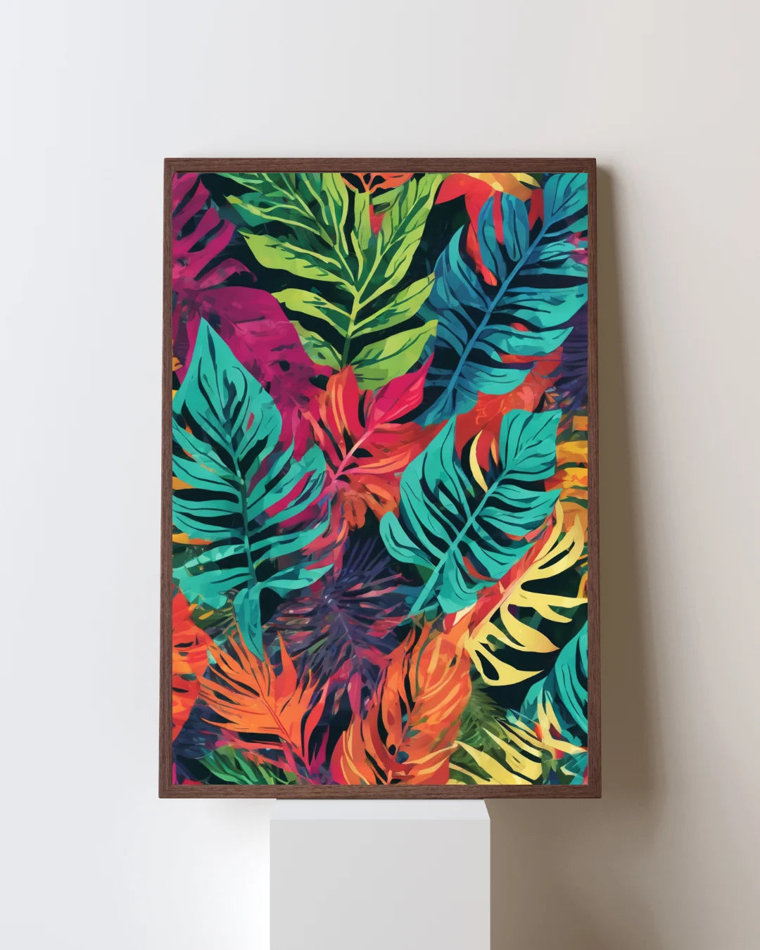 Botanical leaves wall art canvas painting for modern interior