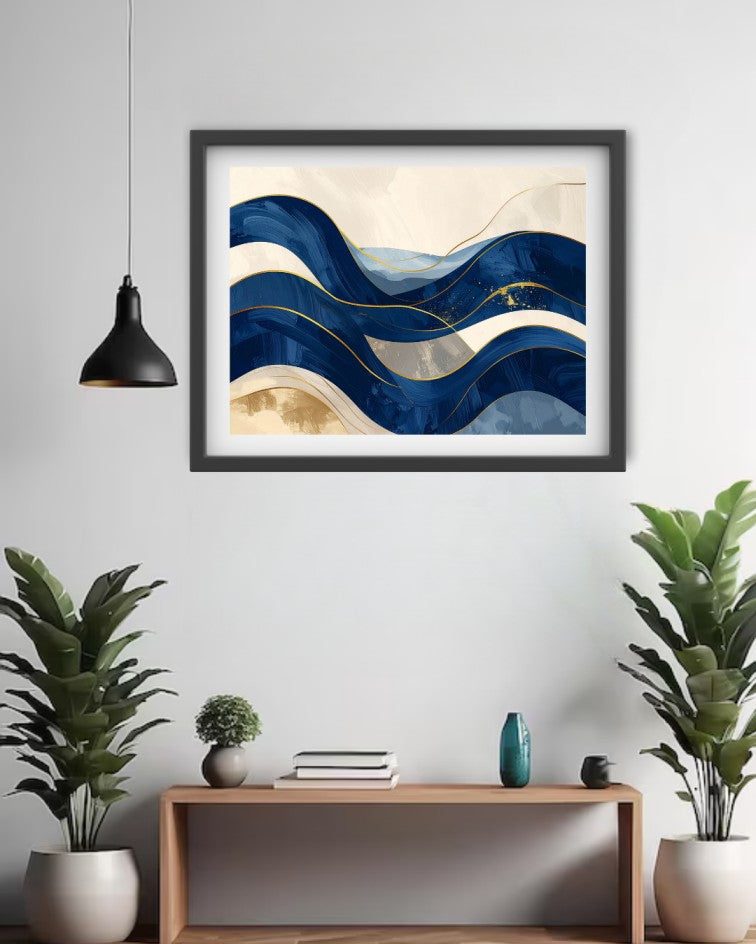Abstract Blue Wave Art - Wall Art Canvas