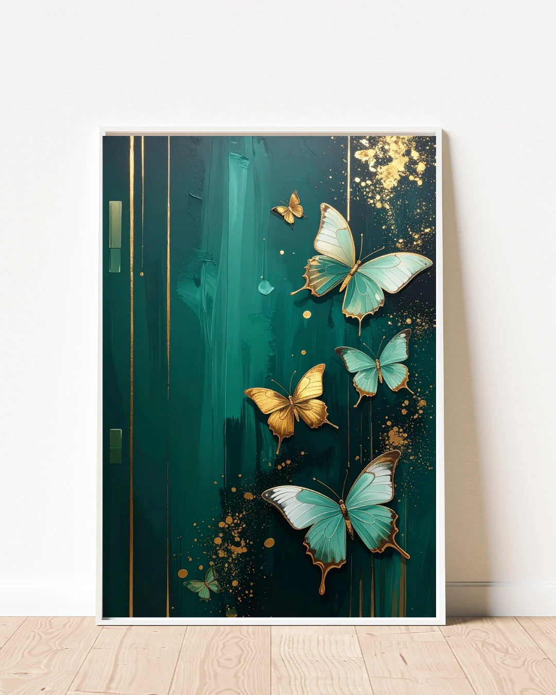 Butterfly canvas painting for living room wall decor with elegant nature design