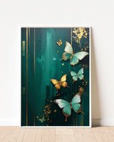 Butterfly canvas painting for living room wall decor with elegant nature design