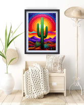 Modern cactus mandala canvas wall decor for stylish interiors

