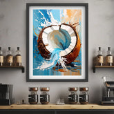 Cafe coconut wall decor canvas painting for restaurant and juice bar