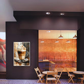Cafe coffee latte wall art canvas painting for coffee shop interior