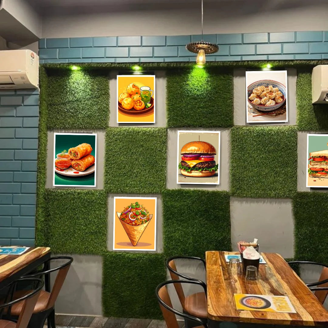 Cafe food wall decor burger canvas painting for coffee shop interior