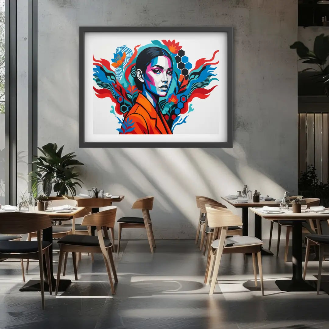 Geometric Abstract Woman Portrait – Wall Art Canvas